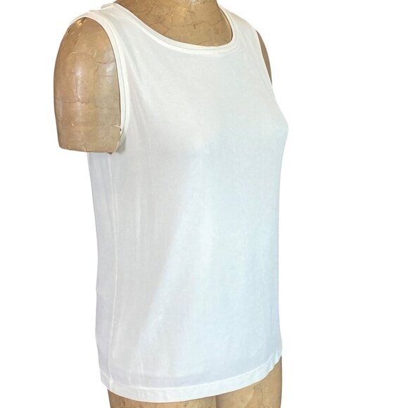 Chico's Travelers Lined Travel Tank Top Sz 2 (L/12) Ivory White #135i - Picture 2 of 6
